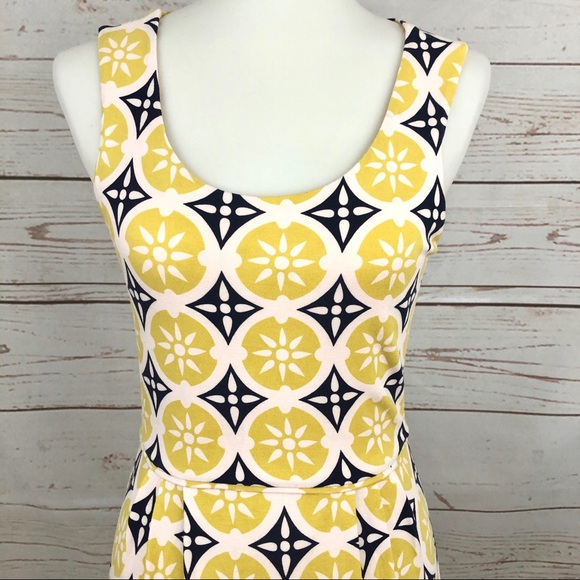 Boden Mod Lemon Print Geometric Print Dress - Picture 2 of 8